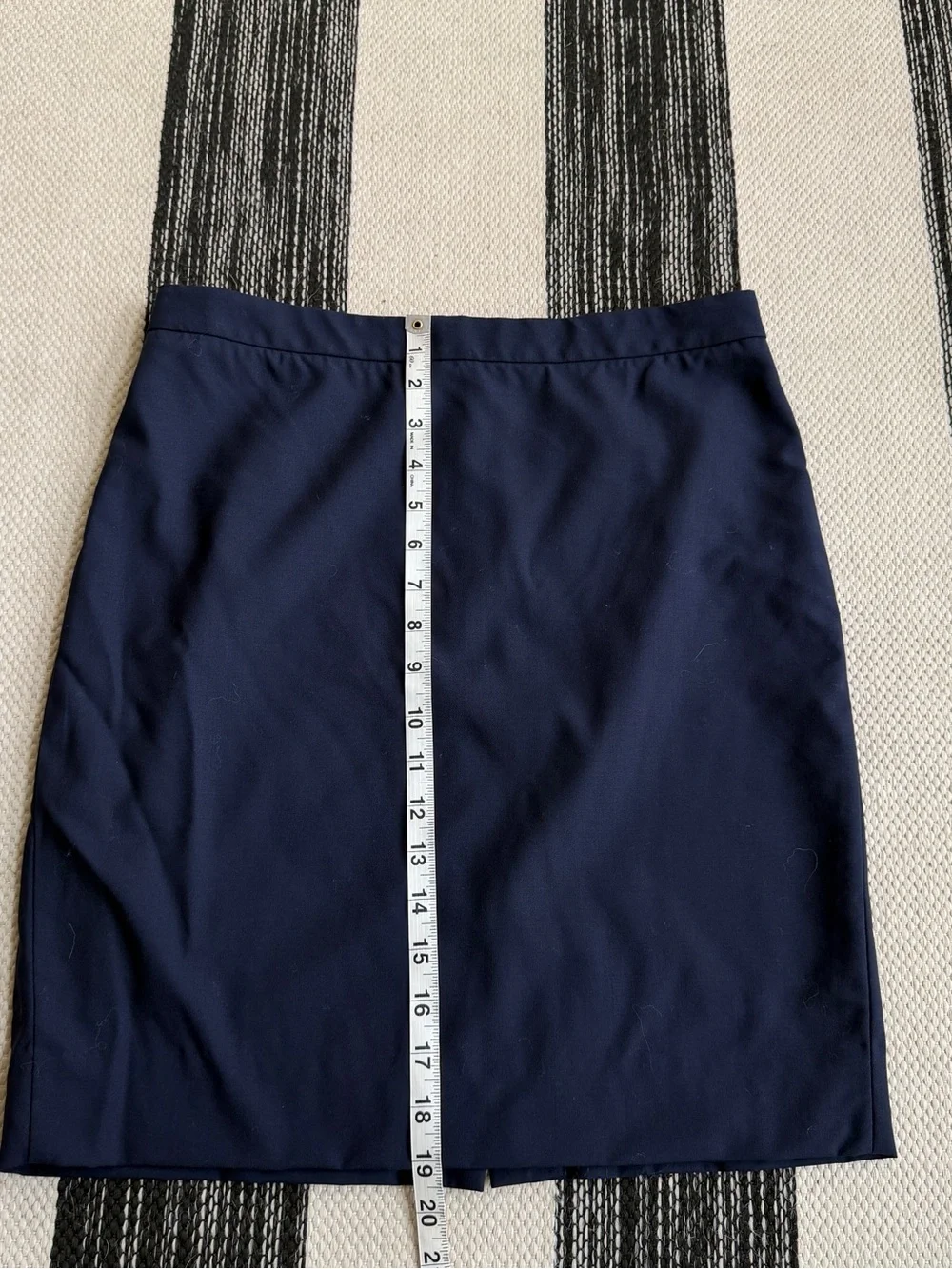 J. Crew Women's Wool Blend Navy Pencil Skirt Tailored Workwear B1 Stretch Sz. 6P